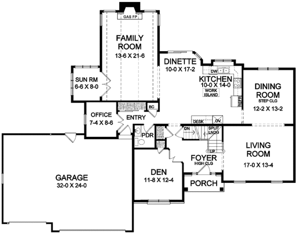 Home Plan - Traditional Floor Plan - Main Floor Plan #328-391