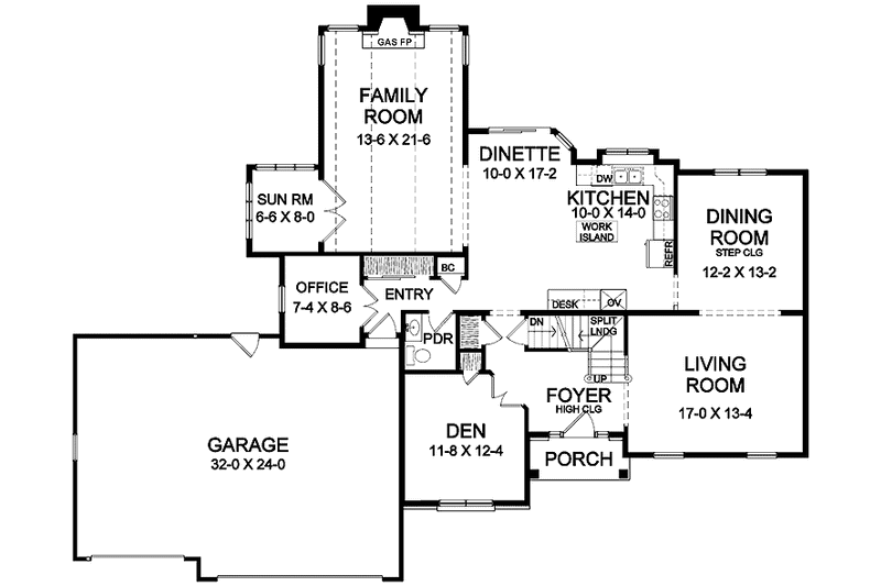 Home Plan - Floor Plan - Main Floor for Traditional House Plan #328-391 - 4 bed, 2.5 bath