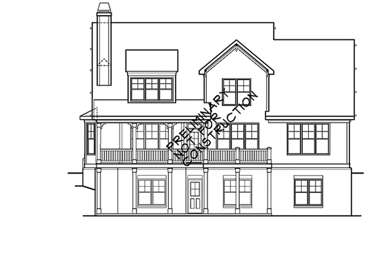 Exterior - Rear Elevation for Country House Plan #927-939 - 4 bed, 2.5 bath