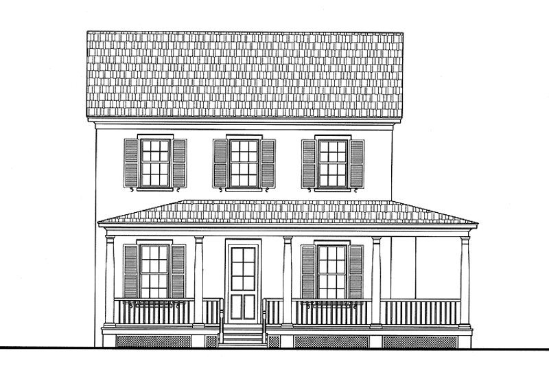 House Blueprint - Colonial Exterior - Front Elevation Plan #999-158