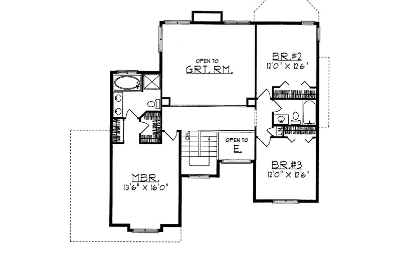 House Plan Design - Floor Plan - Upper Floor for Traditional House Plan #70-1324 - 3 bed, 2.5 bath