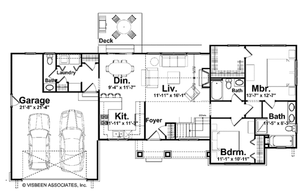 Architectural House Design - Craftsman Floor Plan - Main Floor Plan #928-117
