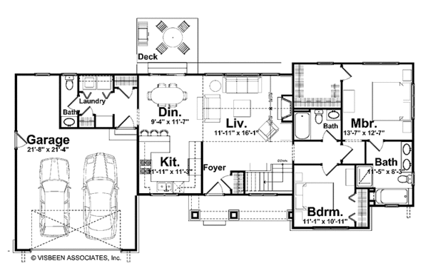 House Plan Design - Craftsman Floor Plan - Main Floor Plan #928-117