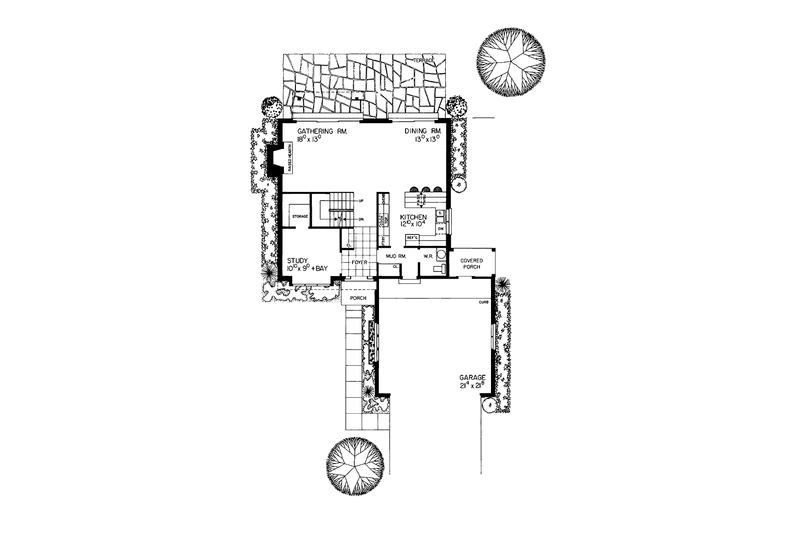 Home Plan - Floor Plan - Main Floor for Tudor House Plan #72-797 - 3 bed, 2.5 bath