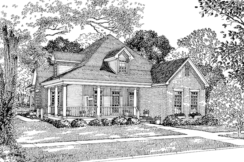 House Blueprint - Country Exterior - Front Elevation Plan #17-2672