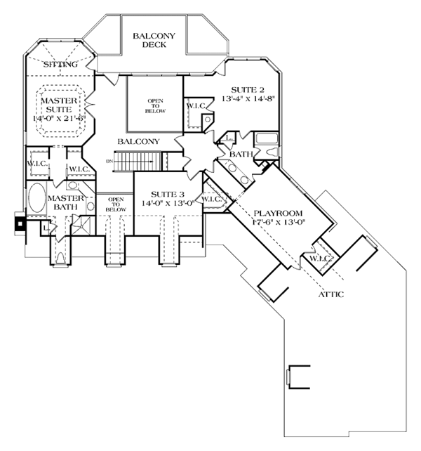 Home Plan - Classical Floor Plan - Upper Floor Plan #453-329