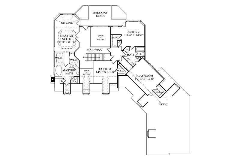 Dream House Plan - Floor Plan - Upper Floor for Classical House Plan #453-329 - 3 bed, 3.5 bath