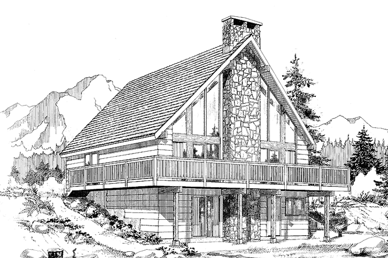 House Blueprint - Contemporary Exterior - Front Elevation Plan #47-918
