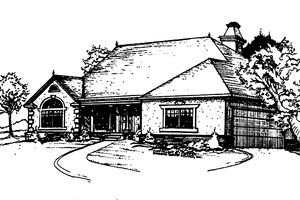 Country Exterior - Front Elevation Plan #30-262