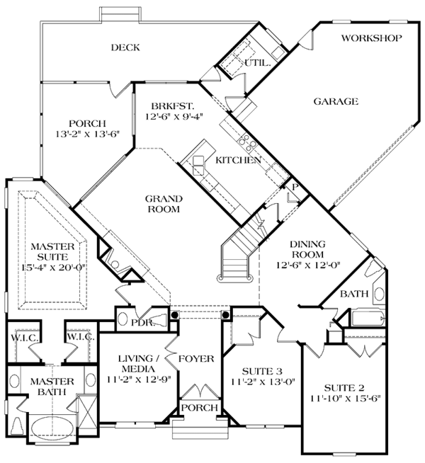 Home Plan - Traditional Floor Plan - Main Floor Plan #453-134