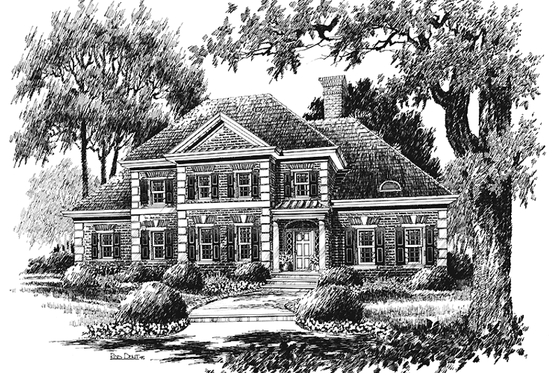 Home Plan - Exterior - Front Elevation 3 for Colonial House Plan #429-211 - 4 bed, 2.5 bath