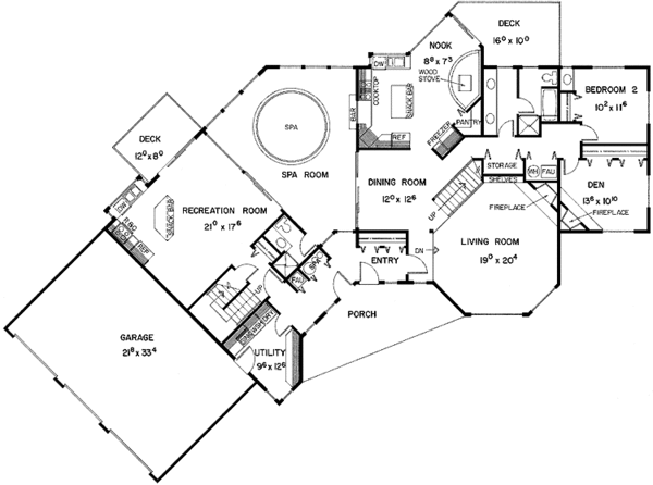 Architectural House Design - Country Floor Plan - Main Floor Plan #60-952