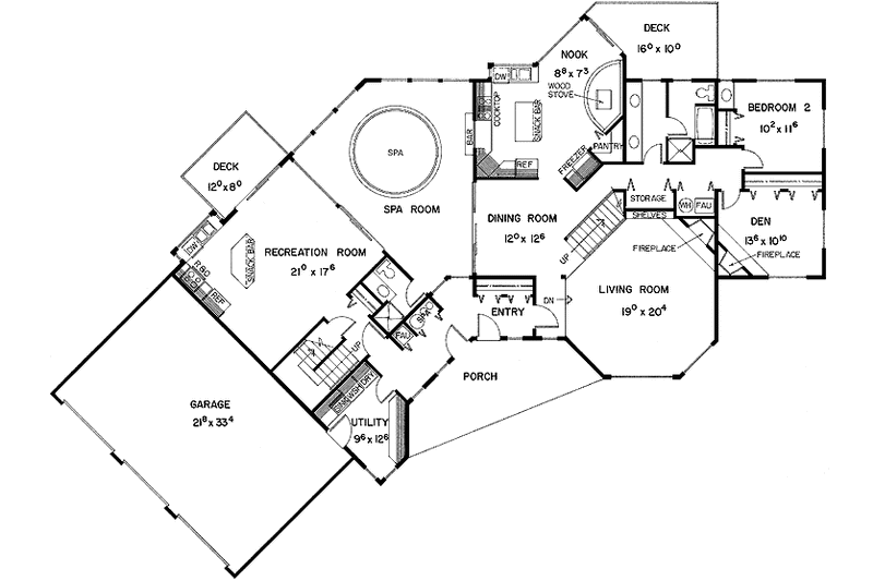 Home Plan - Floor Plan - Main Floor for Country House Plan #60-952 - 4 bed, 4 bath