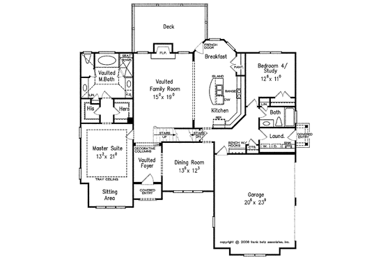 Floor Plan - Main Floor for European House Plan #927-405 - 4 bed, 3 bath