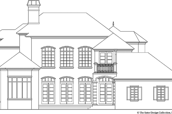 Exterior - Rear Elevation for Country House Plan #930-335 - 5 bed, 3.5 bath