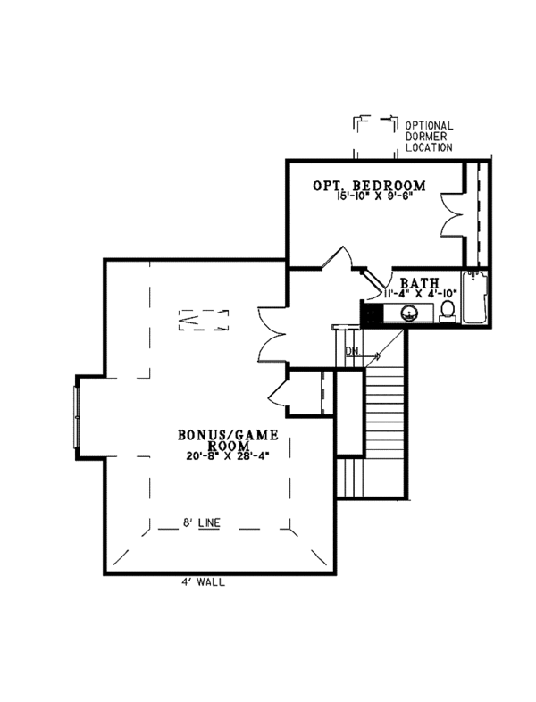 House Design - Country Floor Plan - Upper Floor Plan #17-3364