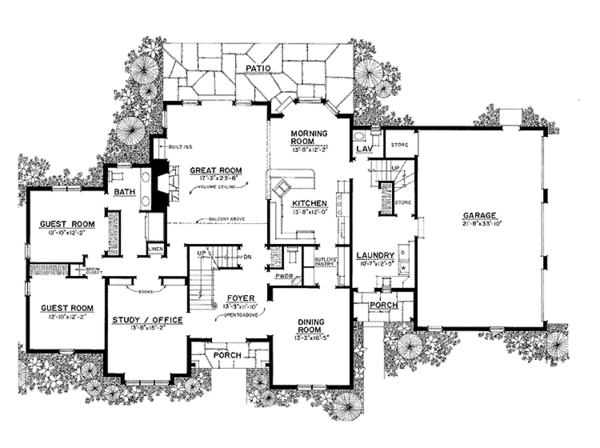 Architectural House Design - European Floor Plan - Main Floor Plan #1016-95