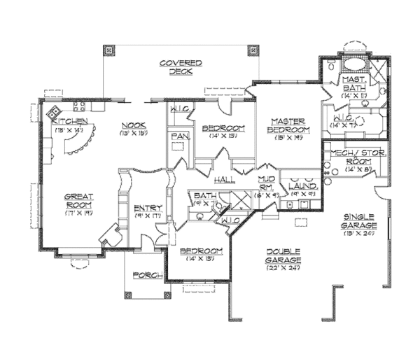 House Design - Country Floor Plan - Main Floor Plan #945-100