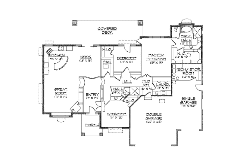 House Blueprint - Floor Plan - Main Floor for Country House Plan #945-100 - 2 bed, 2 bath