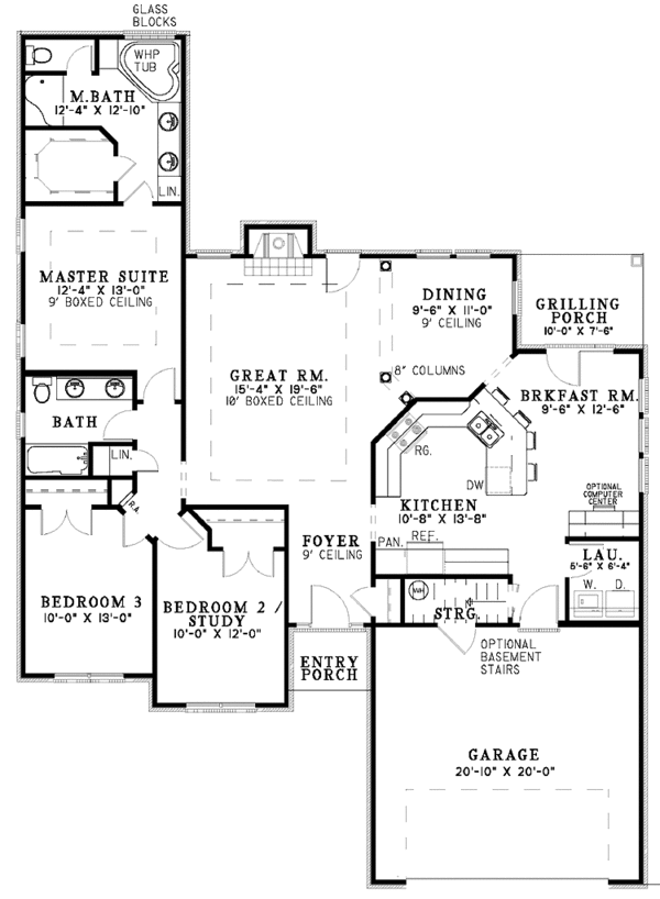 House Design - Colonial Floor Plan - Main Floor Plan #17-3081