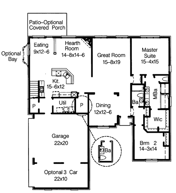 House Blueprint - Country Floor Plan - Main Floor Plan #15-387