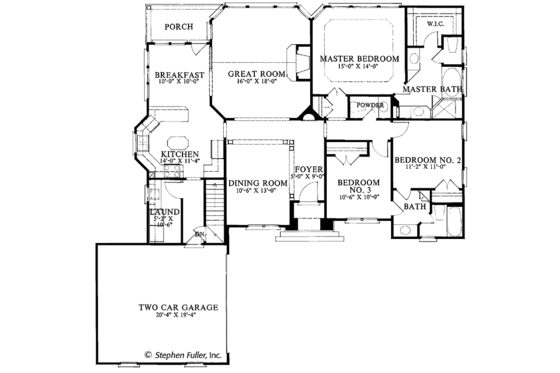 Floor Plan - Main Floor for Traditional House Plan #429-130 - 3 bed, 2.5 bath