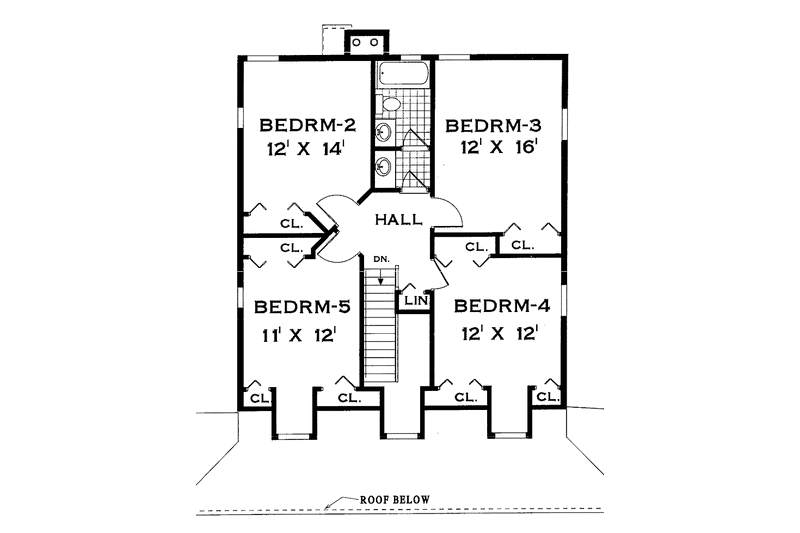 Dream House Plan - Floor Plan - Upper Floor for Farmhouse House Plan #3-269 - 5 bed, 2.5 bath