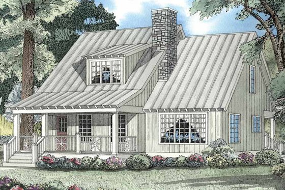Exterior - Front Elevation 3 for Country House Plan #17-3089 - 2 bed, 2 bath