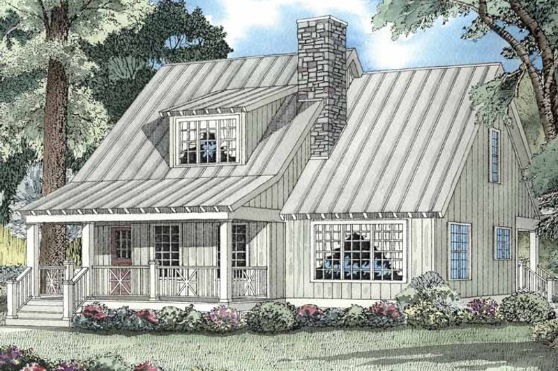 Home Plan - Exterior - Front Elevation 3 for Country House Plan #17-3089 - 2 bed, 2 bath