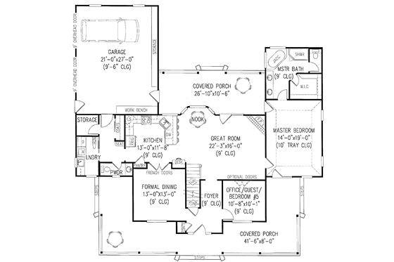 Floor Plan - Main Floor for Victorian House Plan #11-265 - 4 bed, 2.5 bath
