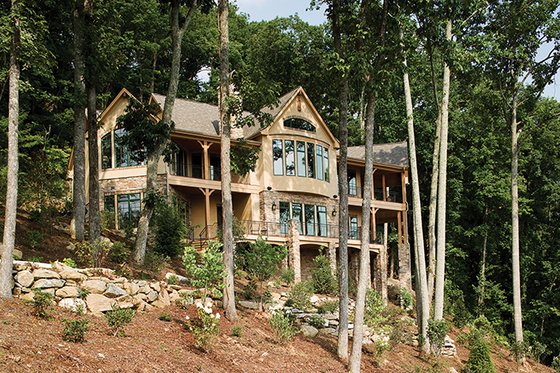 Exterior - Rear Elevation for European House Plan #929-894 - 4 bed, 4.5 bath