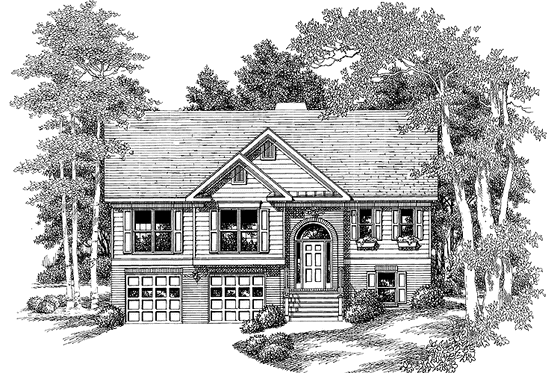 Exterior - Front Elevation 3 for Colonial House Plan #927-204 - 3 bed, 2 bath
