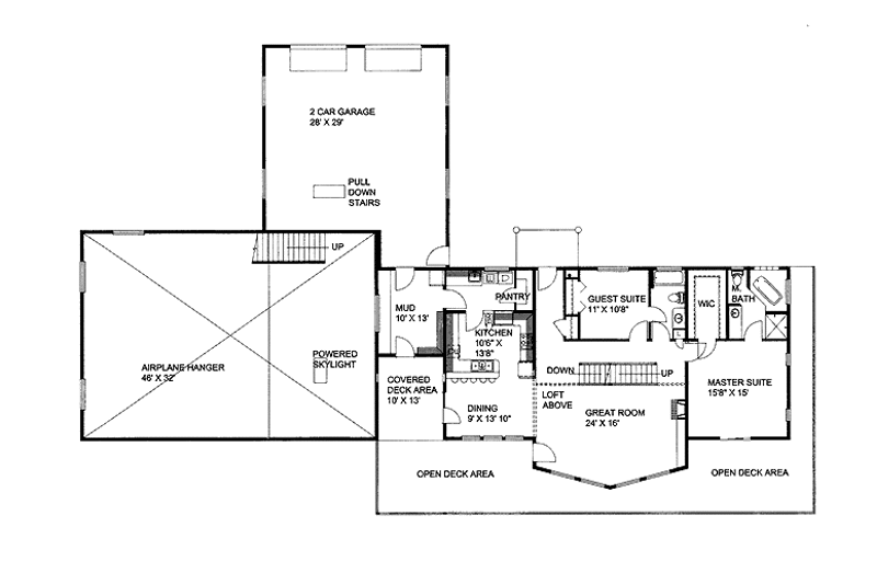 House Blueprint - Floor Plan - Main Floor for Mediterranean House Plan #117-810 - 3 bed, 4 bath