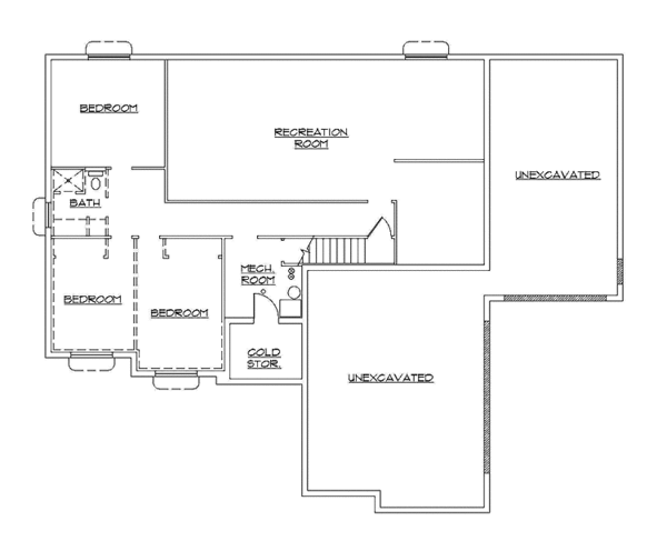 House Design - European Floor Plan - Lower Floor Plan #945-86