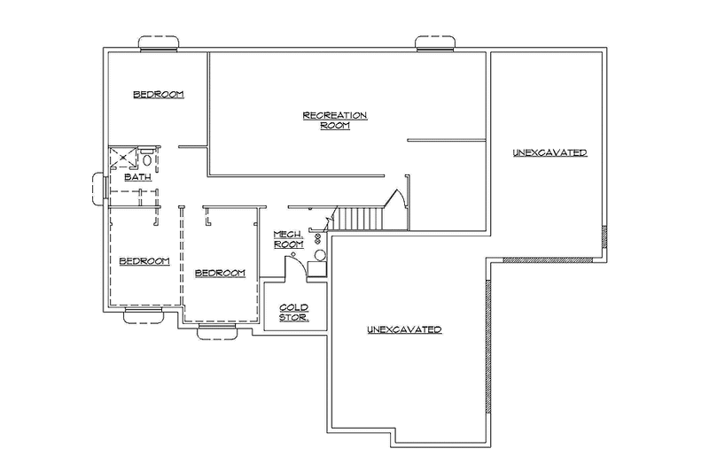 Home Plan - Floor Plan - Lower Floor for European House Plan #945-86 - 3 bed, 2.5 bath