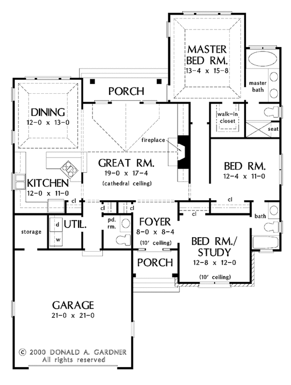 Architectural House Design - Ranch Floor Plan - Main Floor Plan #929-567