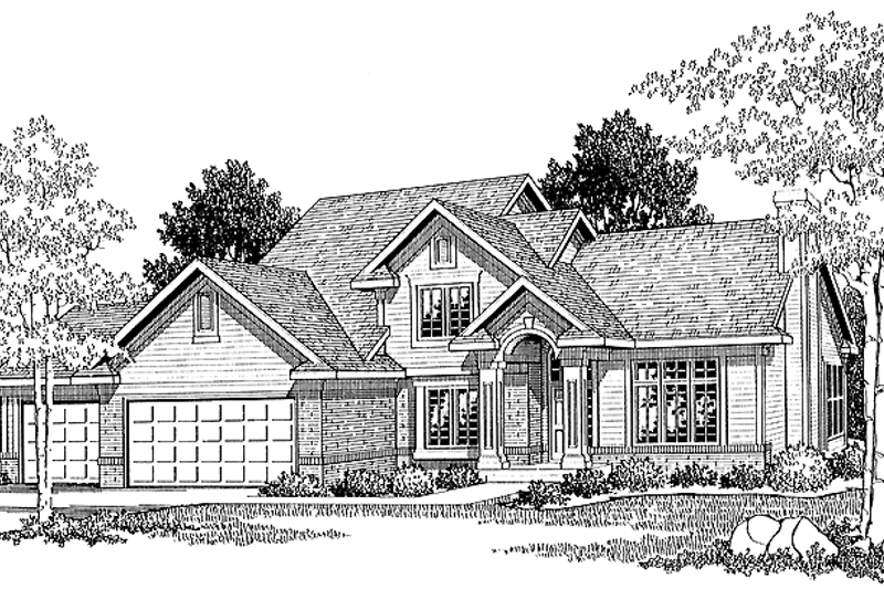 Architectural House Design - Exterior - Front Elevation 3 for Traditional House Plan #70-1308 - 4 bed, 2.5 bath