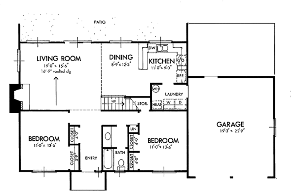 Architectural House Design - Contemporary Floor Plan - Main Floor Plan #320-811