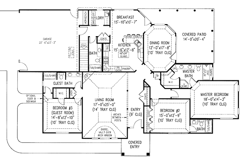 Home Plan - Floor Plan - Main Floor for Contemporary House Plan #11-249 - 3 bed, 4 bath