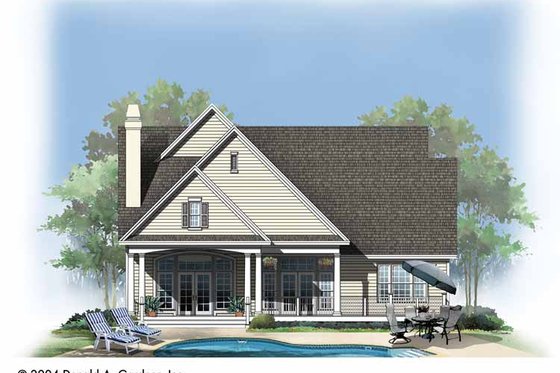 Exterior - Rear Elevation for Traditional House Plan #929-740 - 4 bed, 3 bath