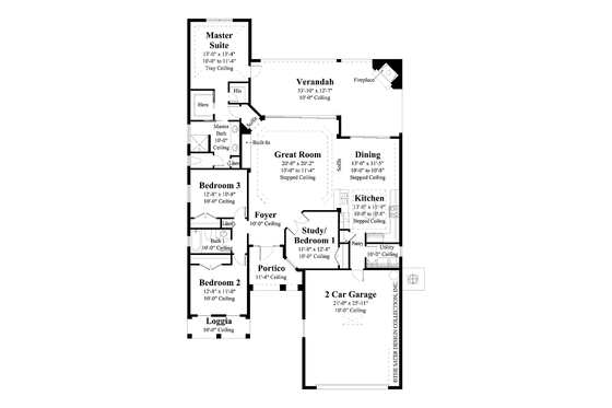 Floor Plan - Main Floor for Ranch House Plan #930-395 - 4 bed, 2 bath
