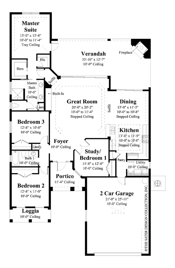Architectural House Design - Ranch Floor Plan - Main Floor Plan #930-395