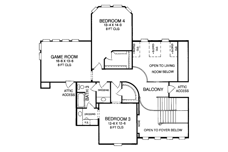 Home Plan - Floor Plan - Upper Floor for European House Plan #952-282 - 4 bed, 3.5 bath