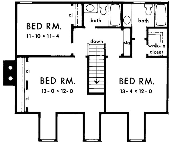 Country Floor Plan - Upper Floor Plan #929-126