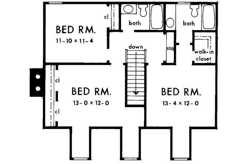 Architectural House Design - Floor Plan - Upper Floor for Country House Plan #929-126 - 4 bed, 3.5 bath