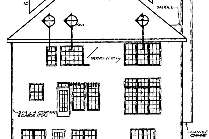 Home Plan - Exterior - Rear Elevation for Colonial House Plan #927-891 - 3 bed, 3.5 bath