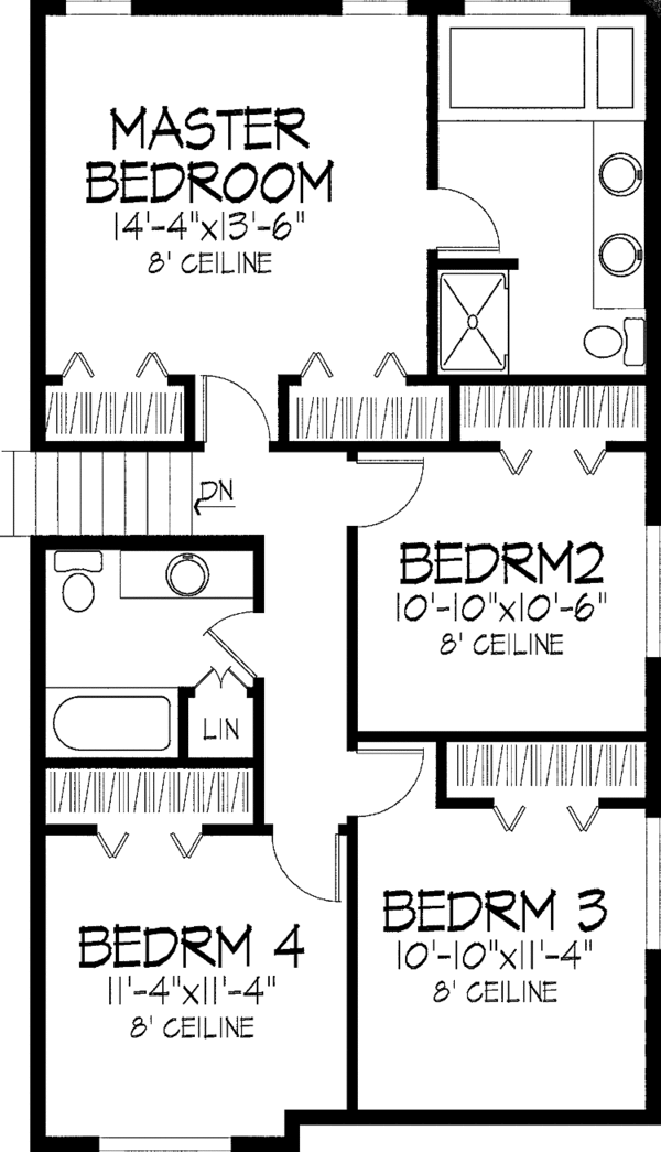 House Plan Design - Tudor Floor Plan - Upper Floor Plan #51-856