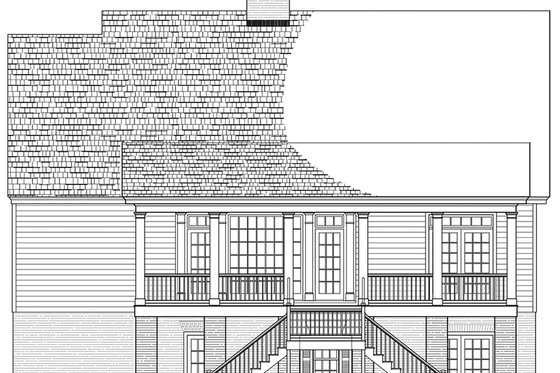 Exterior - Rear Elevation for Colonial House Plan #137-373 - 3 bed, 2.5 bath