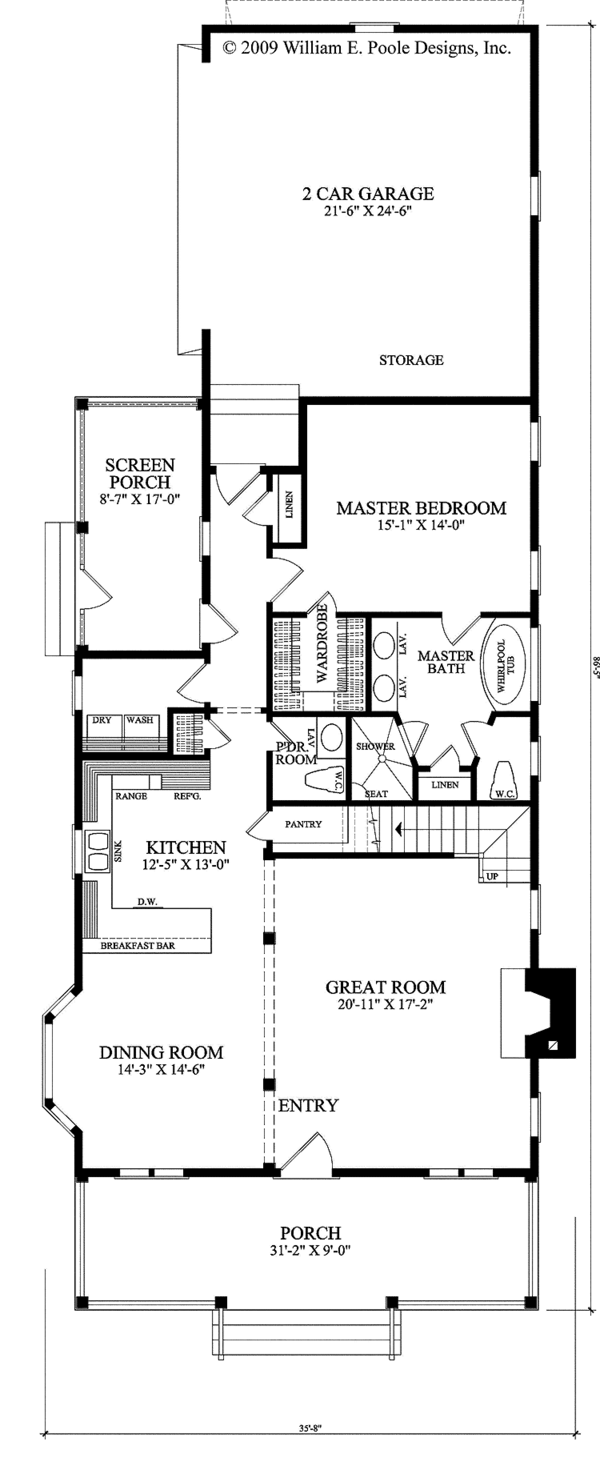 Architectural House Design - Traditional Floor Plan - Main Floor Plan #137-358