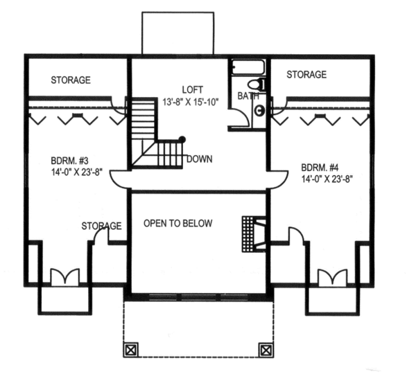 House Blueprint - Craftsman Floor Plan - Upper Floor Plan #117-841